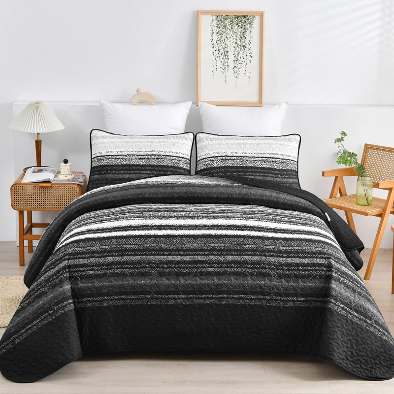 Ensemble de courtepointe 3 pièces Boho, Courtepointe très grand et 2 très grandes taies 