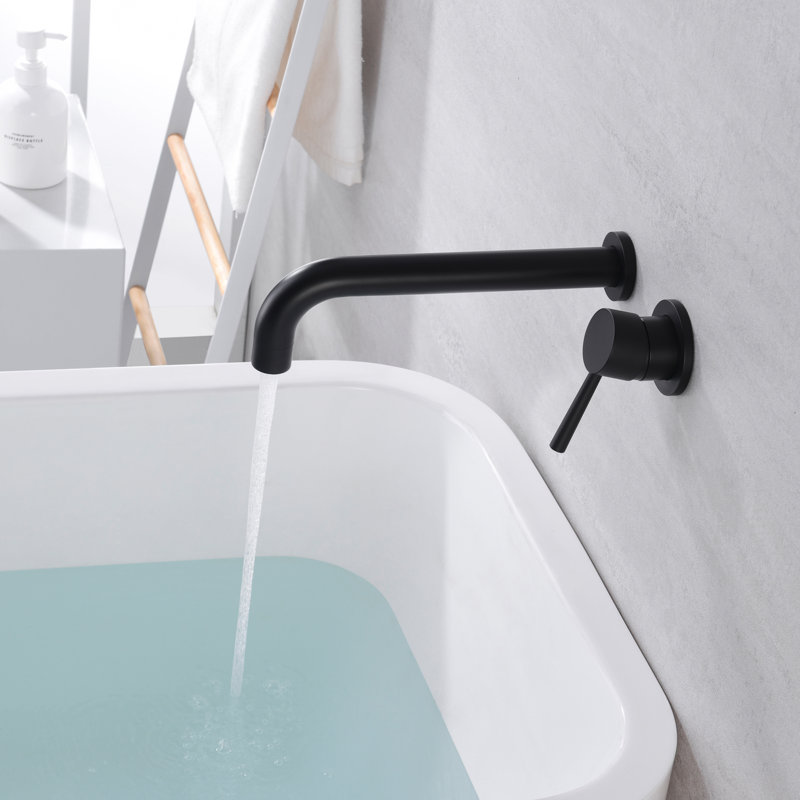 1 Handle Bathroom Bath Faucet, Matte Black