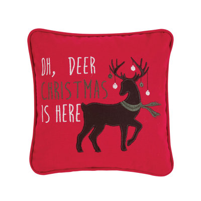 Wasserman Oh Deer Christmas Cotton Throw Pillow -  The Holiday Aisle®, A7996DE8CFEF4C61B7372C217086B477