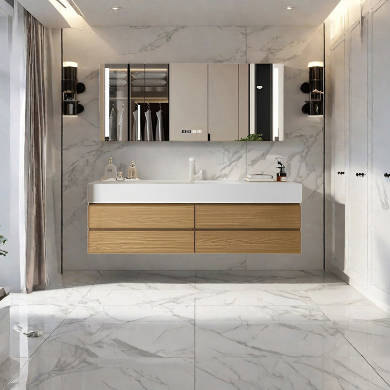 Simple and modern style smart bathroom cabinet, Burlywood, H 21,65 po x l 62,99 po x P 21,65 po