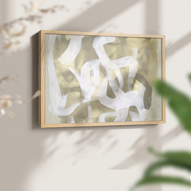 Abstract Series-L -Framed Print - Restickable, Natural, 22" H x 28" W