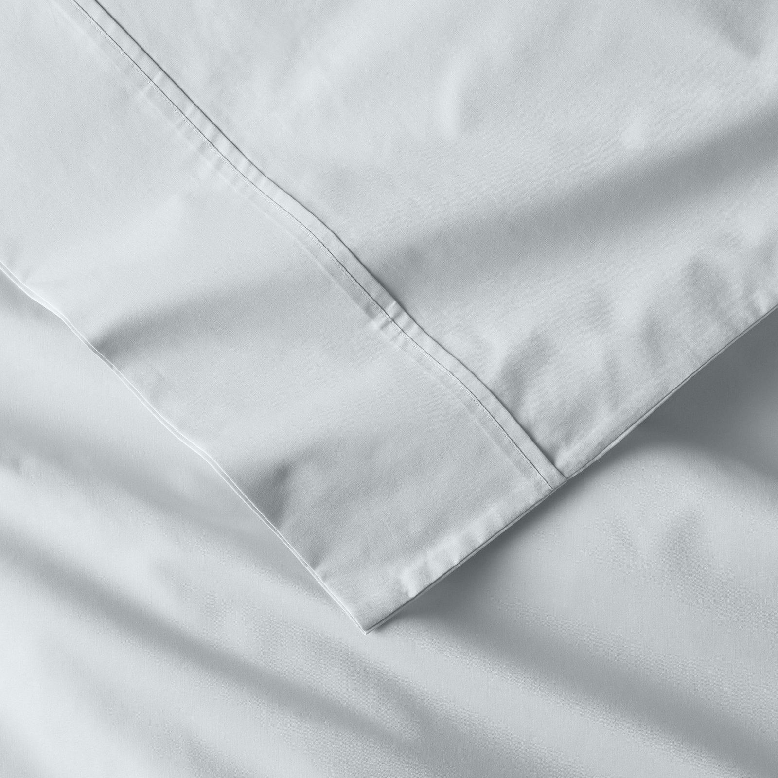 Emrik Brushed Organic Cotton Percale Pillowcase Set, Pale Blue, King - 2 King Pillowcases