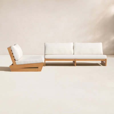 Despina Teak 3 - Person Patio Conversation Set with Cushions