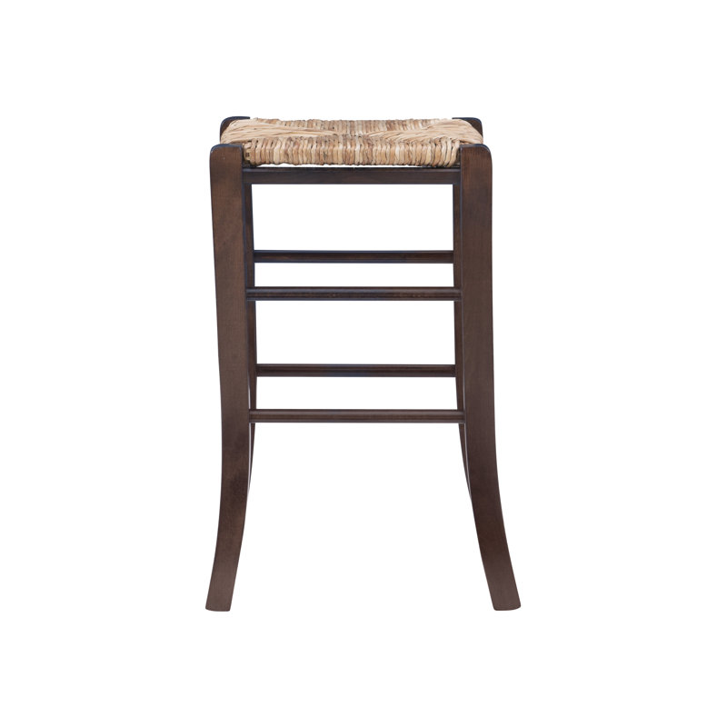 Halvorson Solid Beechwood Counter and Bar Stool With Rattan Seat, Walnut, Bar Stool ( 29" Seat Height)