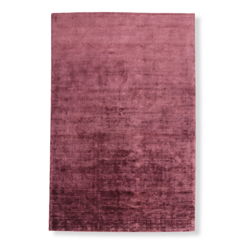 Hand-Loomed Lux Silk Dark Mauve Area Rug, Rectangle 6' x 9' 