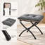 Tabouret pliant de 15 po avec coussin amovible et structure en métal