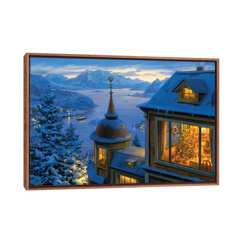 «Coming Home For Christmas» - reproduction de photo, H 18 po x l 26 po x P 1,5 po, Cadre bois classique