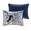 Ensemble d'édredon en coton 7 pièces pour grand lit Indigo