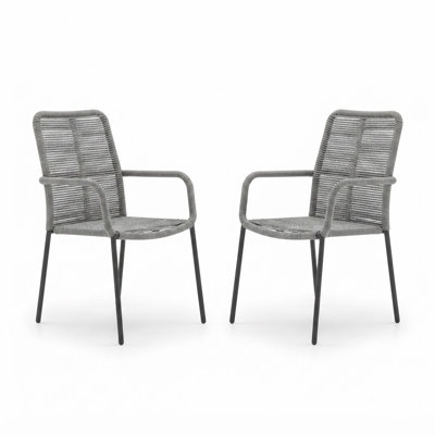 Brittany Stackable Rope Patio Dining Armchair