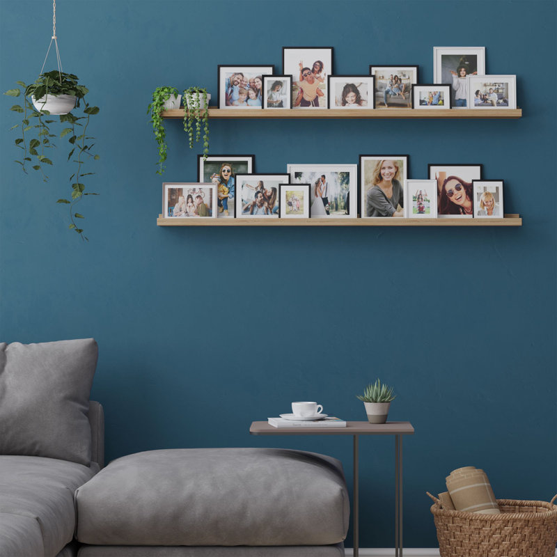 2 Piece Picture Ledge Wall Shelf, Natural