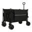 Chariot allongé pliable pliable avec auvent, capacité de poids de 480 lb, chariot de jardin pliant robuste avec grandes roues tout-terrain et porte-boissons, poche latérale et freins, moustiquaire