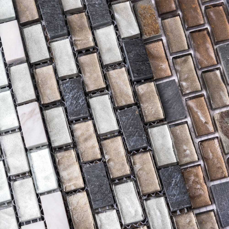 Victory Arctic 12" x 12" Glass Mosaic Tile, Noce