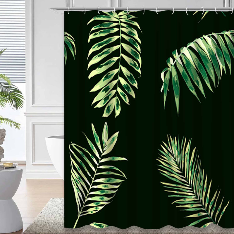 Rideau de douche imperméable avec 12 crochets TropicanaHue, L 72 po x l 78 po