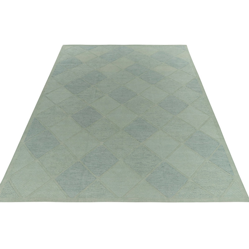 Scandinavian Wool Geometric Area Rug, Rectangle 9' x 12'