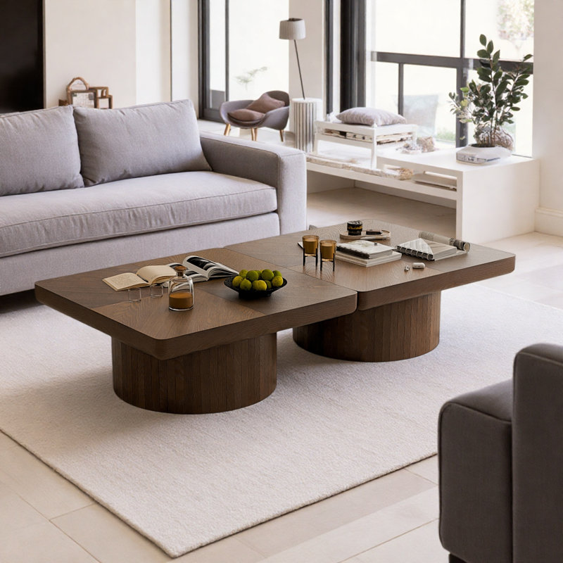 Table basse carrée 34,65 po, Noyer