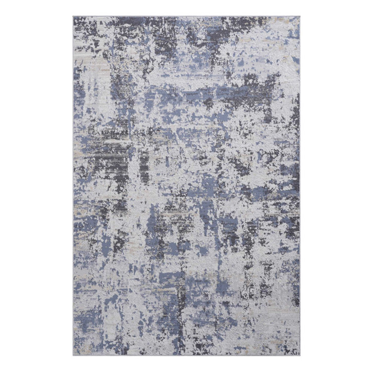Naar Marfi Area Rugs, Grey/Denim/Abstract Accent Power Loom Machine -Crafted Rug