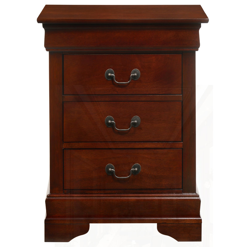 Table de chevet élégante, Cerise / argenté