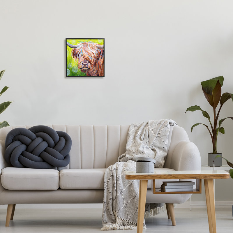 Bétail Vivid Highland par Farmhouse, Giclée encadrée noir minuit, H 12 po x l 12 po x P 1,5 po