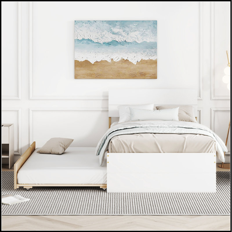 Structure de lit avec lit gigogne et tête de lit ultrabrillante, durable et élégante pour un sommeil confortable