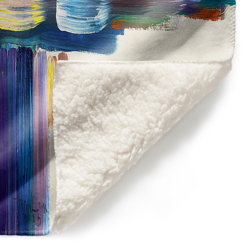 Couverture sherpa doux sripes ii, l 51 po x L 60 po