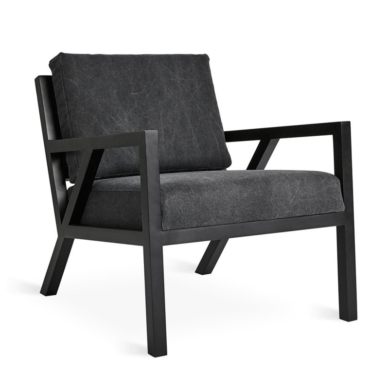 Truss Lounge Chair, Vintage Mineral Performance, Ash Black