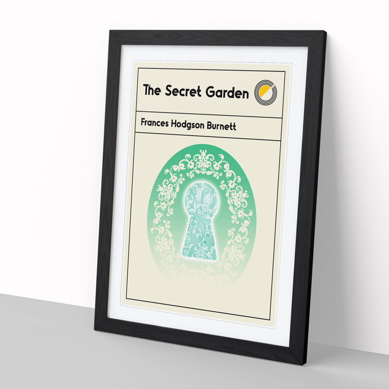 Book Cover the Secret Garden Frances Hodgson Burnett - Picture Frame Graphic Art, 65cm H x 48cm W x 2cm D, Black