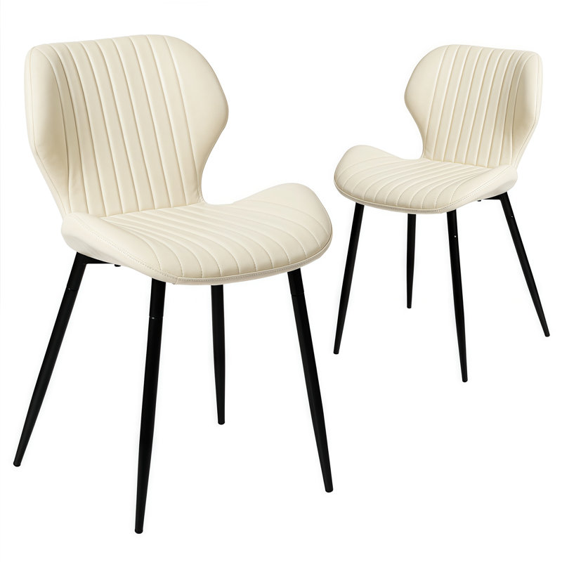 Chaises de salle à manger rembourrées modernes avec pieds en métal