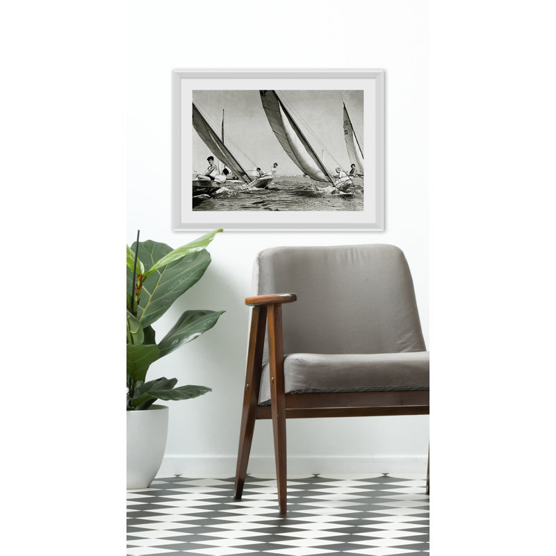 Young People Sailing In Their Racing Craft, In Los Angeles Harbour, California, Usa Giclee Print by Getty Images