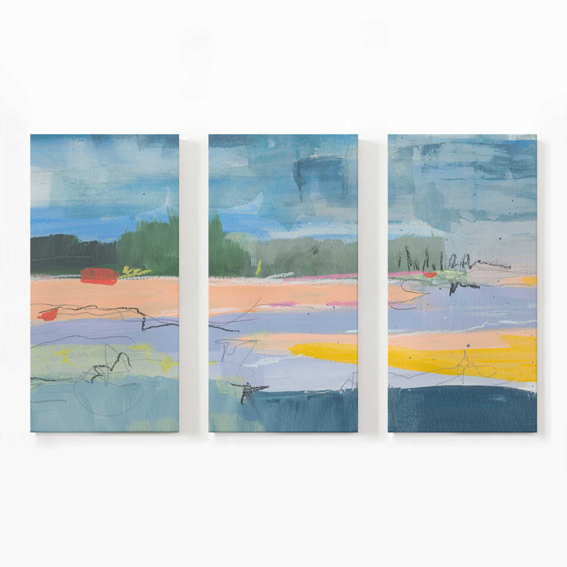 Evening Radiance | 3 Panel Split Large Canvas Print, 72" H x 48" W
