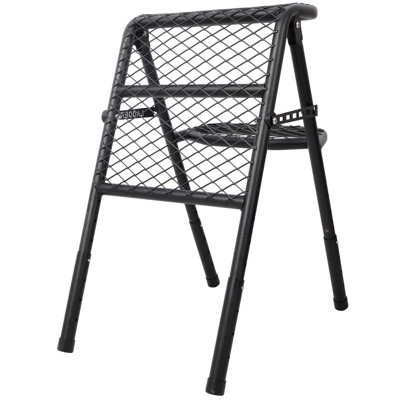 Adjustable Foldable Tire Ladder, Black Durable Steel Vehicle Step, Multi-purpose Stool For Truck Suv Rv Roof Access, Camping And Car Washing