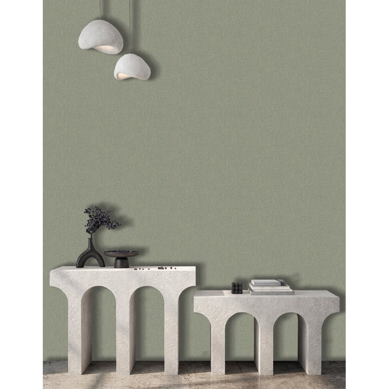 Papier peint texturé non tissé Thym Green Pi., Vert