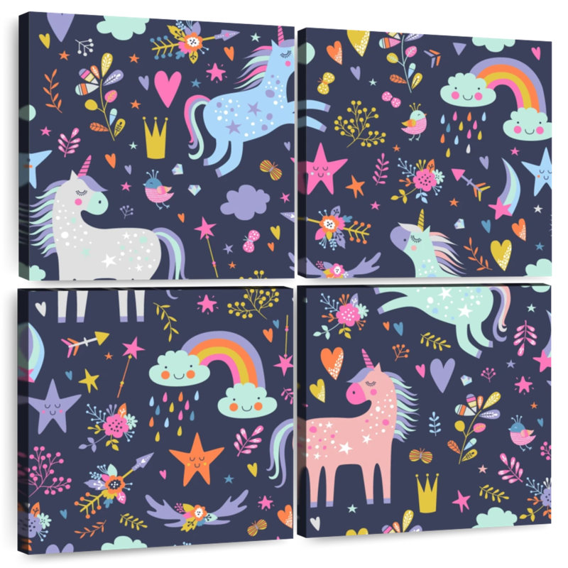Ashelle Pastel Unicorns, 57'' H x 57'' W