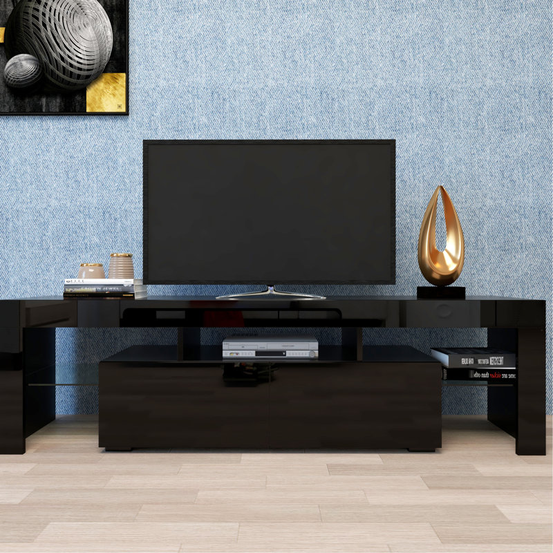 Meuble télé à DEL de 60 à 69 pouces de 60 à 69 pouces avec télécommande, lumières, télécommande et finition