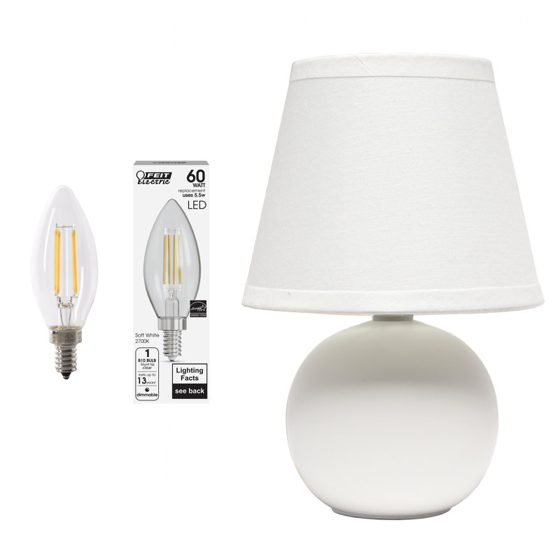Amishi Ceramic Table Lamp, Off White, Yes