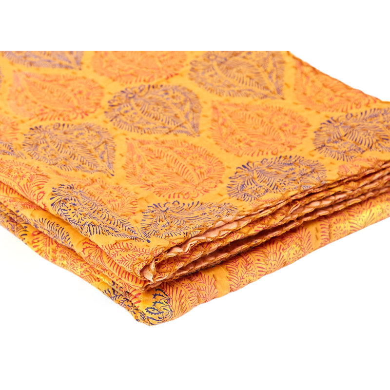 Jeté 50 po x 70 po en patchwork de coton Kantha