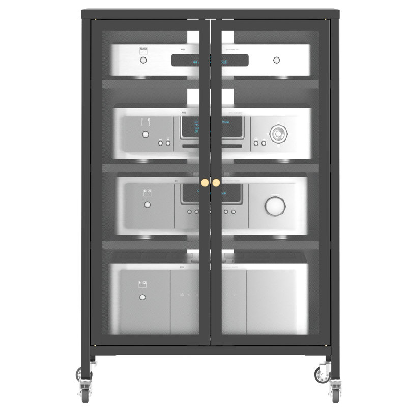 Armoire de rangement multimédia à roulettes de 35,8 po de hauteur