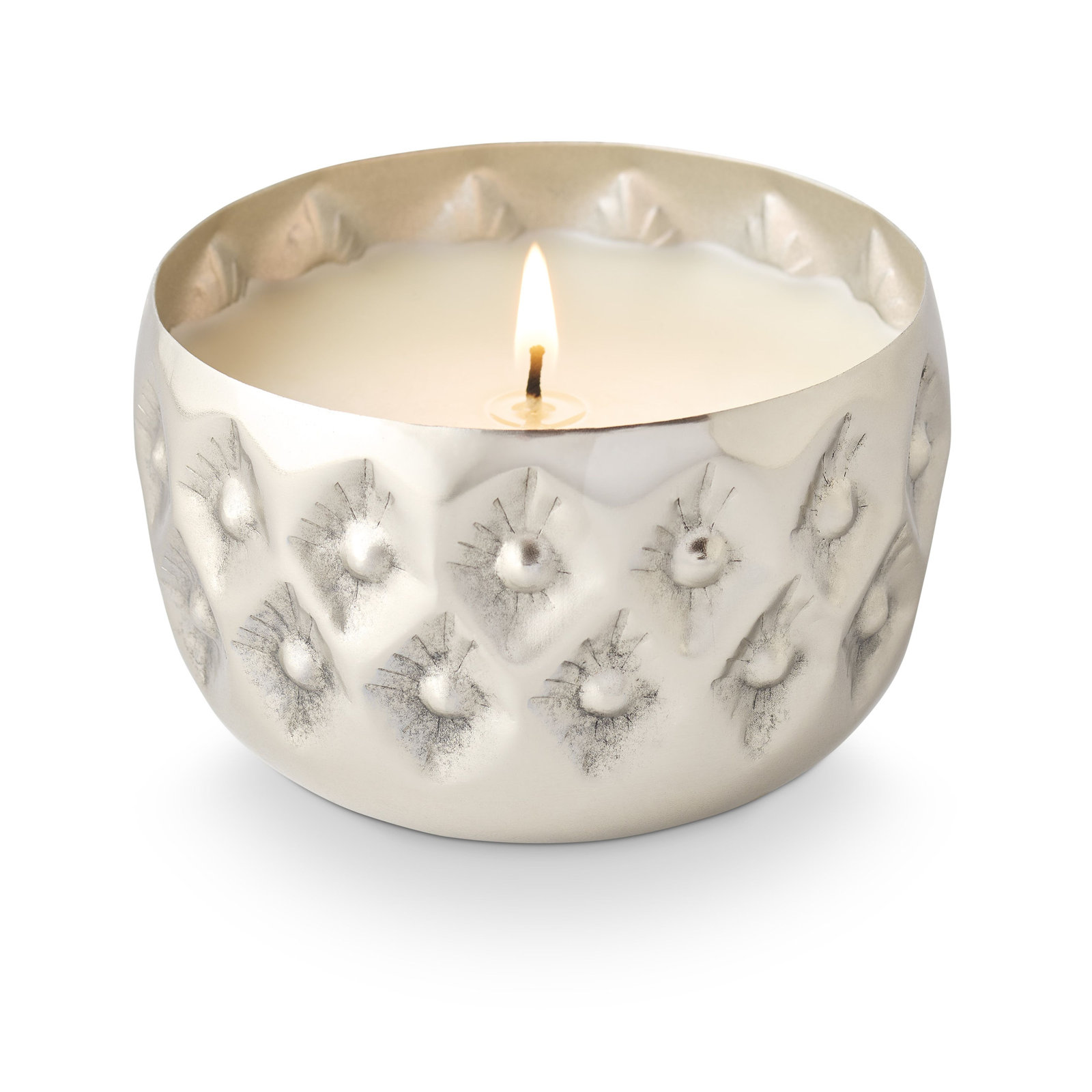 Balsam & Cedar Metal Scented Candle, Silver
