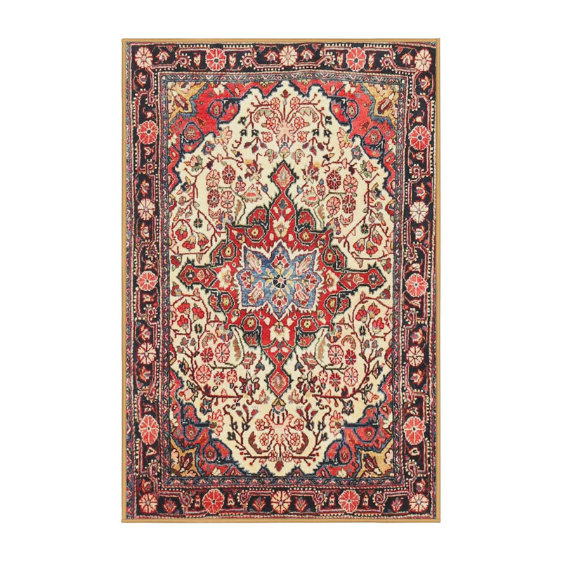 Tapis mehroon/jaune traditionnel Thies, Rectangle 2 pi x 4 pi