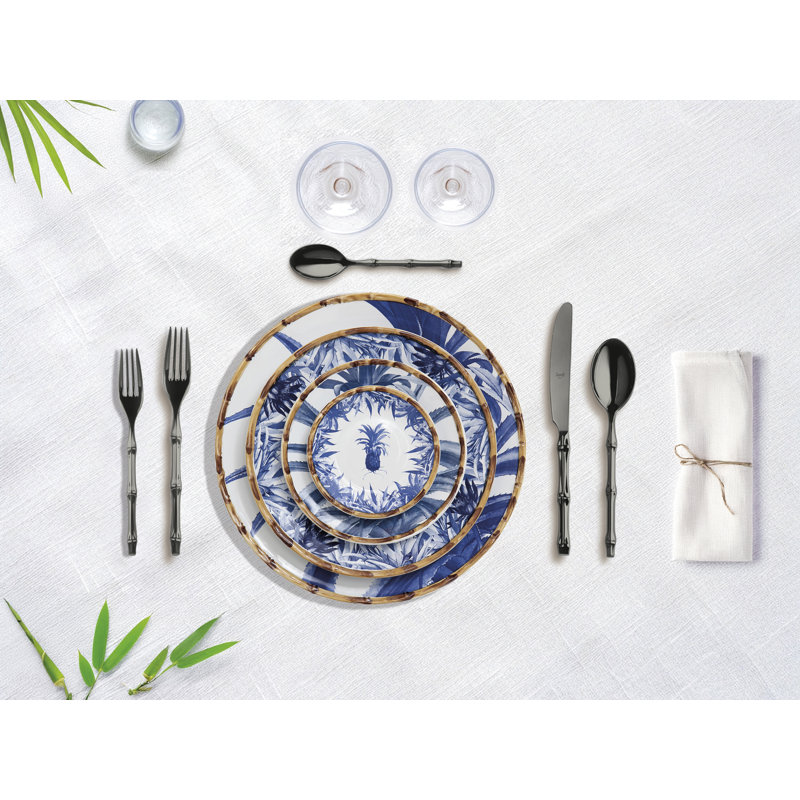 Bali 5 - Piece Stainless Steel Flatware Set - Service for 1, Black Gold