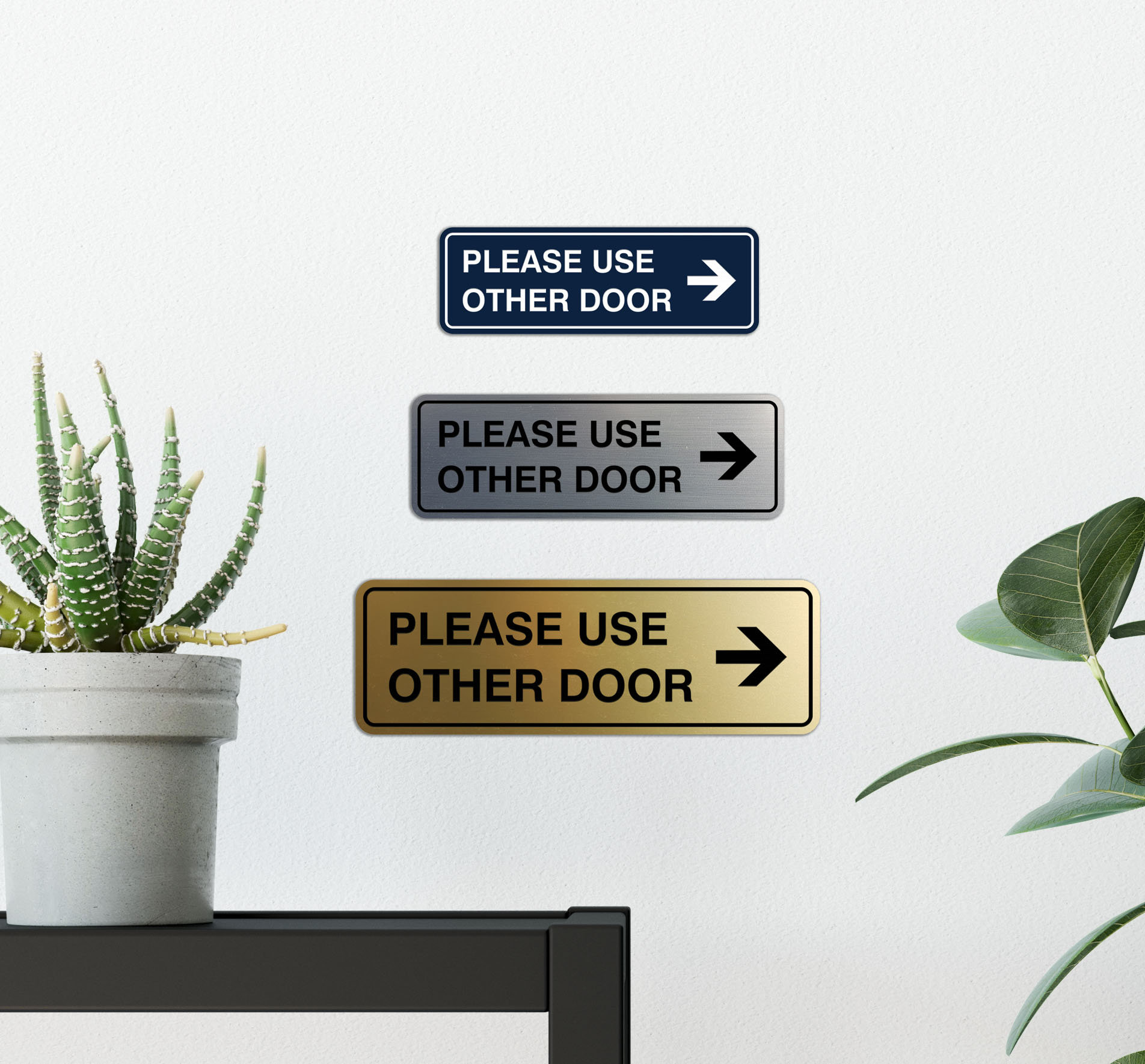 Signs ByLITA Standard Please Use Other Door Right Arrow Sign(Red/Yellow ...