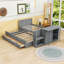 Lit plateforme simple en bois 3 tiroirs avec bureau intégré et lit gigogne-1381385943