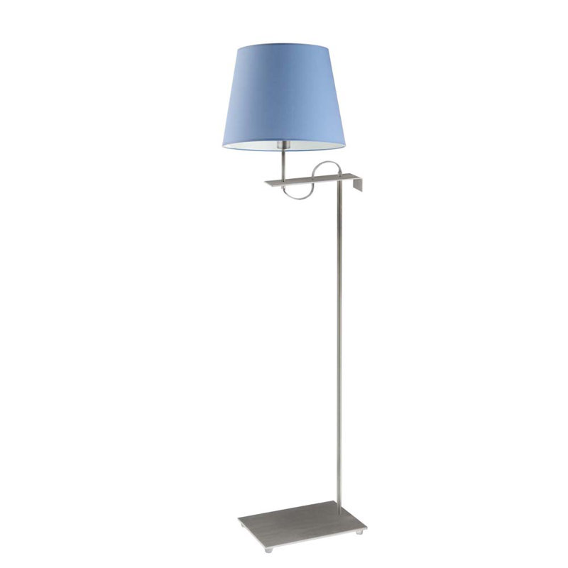 Arlester 170cm Swing Arm Floor Lamp, Blue, Silver