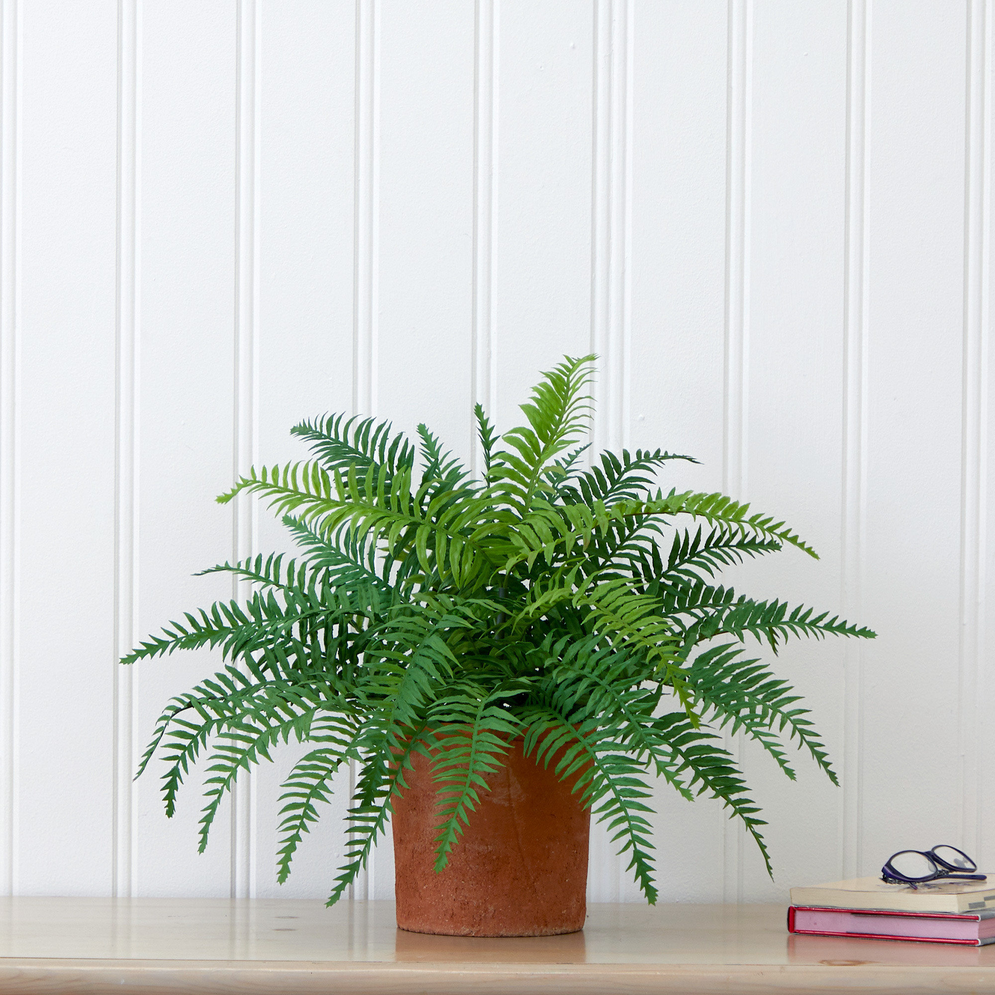 Primrue 12'' Faux Fern Plant in Terracotta Planter | Wayfair