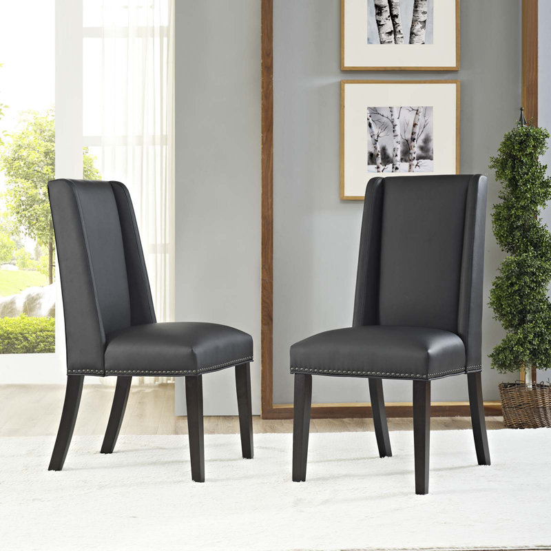 Chaises de salle à manger Modway Baron, Similicuir noir