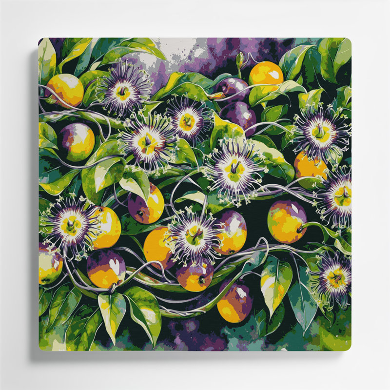 «Hawaiian Passion Fruit», art mural en métal vert