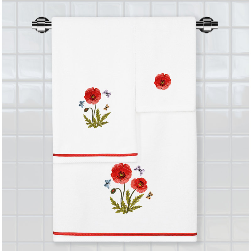 Ensemble de serviettes 3 pièces en coton turc, Blanc