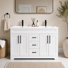 Meuble-lavabo double sur pied de 60 pouces avec lavabo