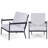 4-Person Steel Seating Group With Glass Table-401881812