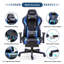 Blue Elephant Adjustable Reclining Faux Leather Swiveling PC & Racing Game Chair with Footrest-1556881529