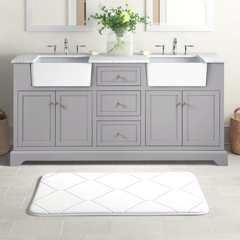 Meuble-lavabo double 72 po Pardue, Gris